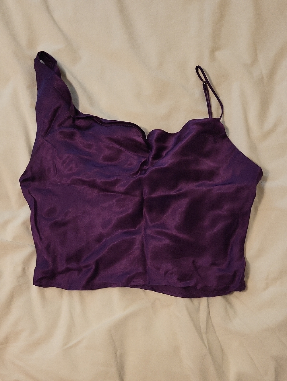 Zara Deep Purple Satin Camisole with Thin Adjustable Strap